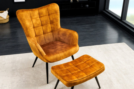 SAMMET SENAPSGUL MED ARMSTÖD