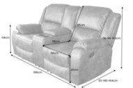 HOLLYWOODIA - 188CM BIOFÅTÖLJ 2-SITS