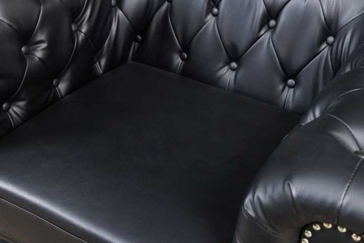  CHESTERFIELD I KONSTLÄDER SVART