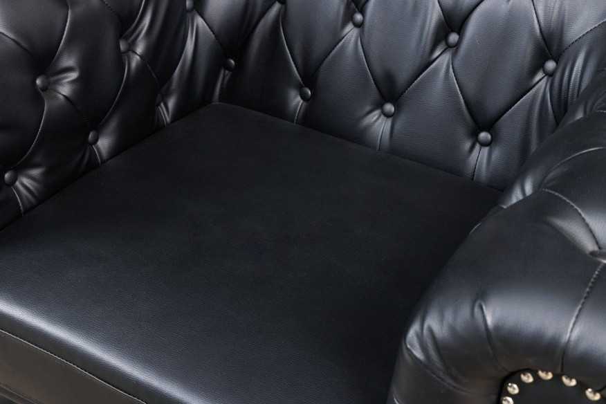  CHESTERFIELD I KONSTLÄDER SVART