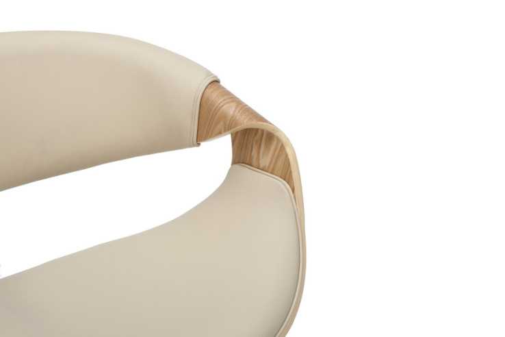  SNURRBAR MED ARMSTÖD I BEIGE LÄDERLOOK