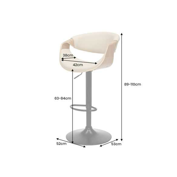  SNURRBAR MED ARMSTÖD I BEIGE LÄDERLOOK