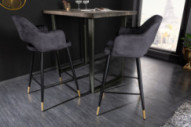  SAMMET ANTRACIT & SVART/GULD