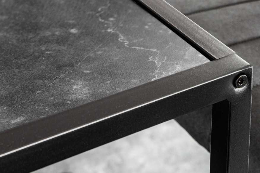  SVART MARMORLOOK & METALLSTATIV
