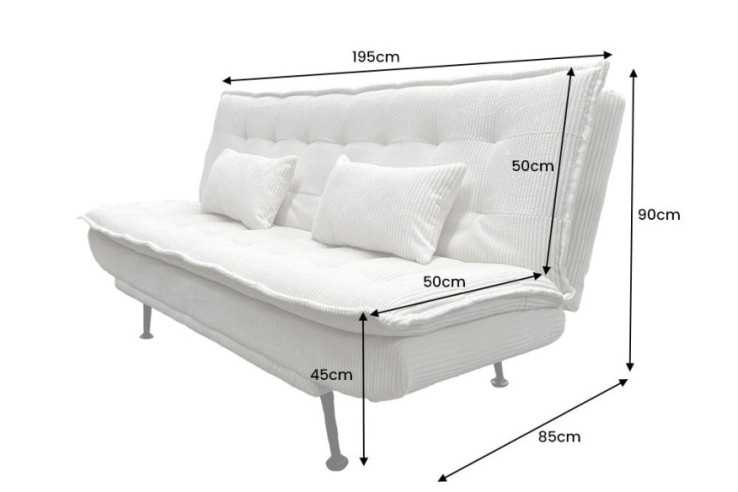  BEIGE KORDSAMMET 3-SITS