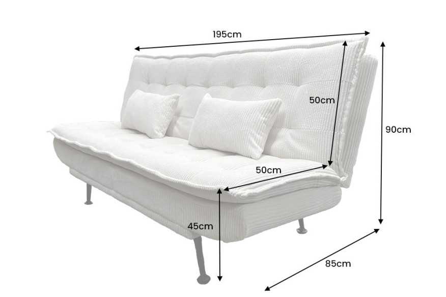  BEIGE KORDSAMMET 3-SITS