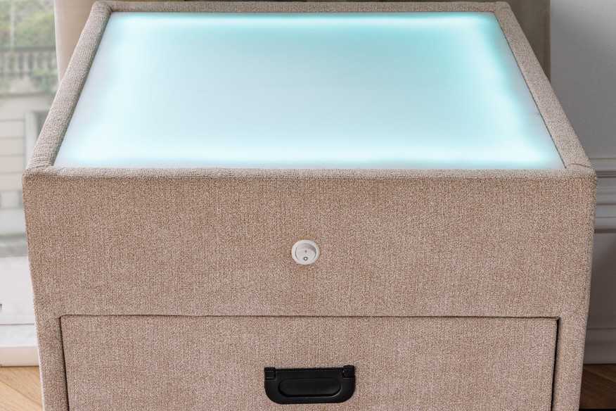  SAMMET BEIGE MED LED-BELYSNING
