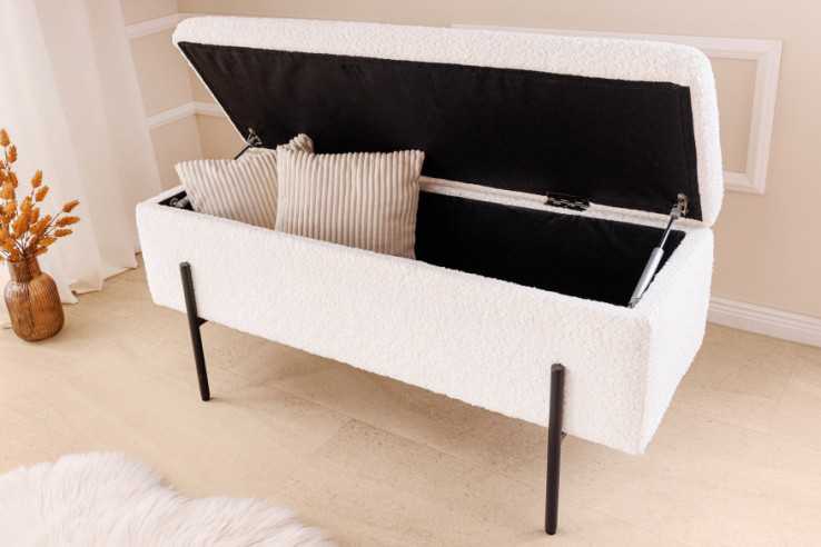  VIT BOUCLÉ & SVART METALL