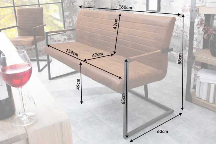 ORION - 160CM BÄNK MED ARMSTÖD