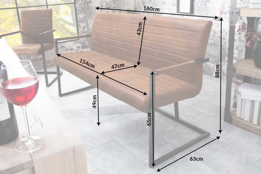 ORION - 160CM BÄNK MED ARMSTÖD