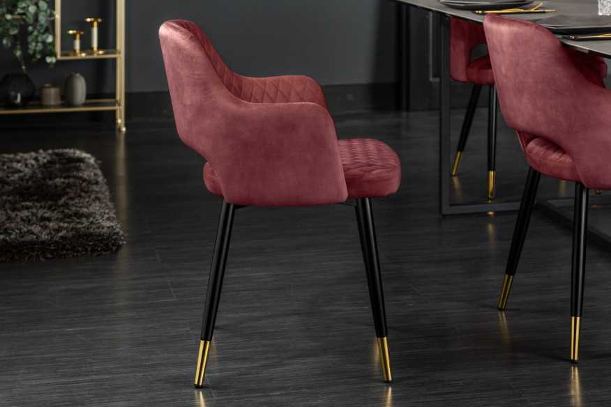 RUBINIA - 56CM SAMMETSSTOL MED ARMSTÖD