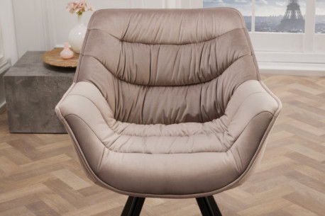 NOVA - 63CM SAMMETSFÅTÖLJ MED ARMSTÖD