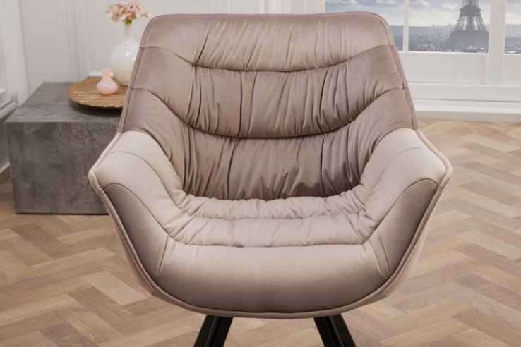 NOVA - 63CM SAMMETSFÅTÖLJ MED ARMSTÖD