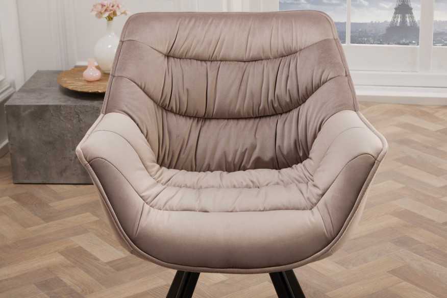 NOVA - 63CM SAMMETSFÅTÖLJ MED ARMSTÖD