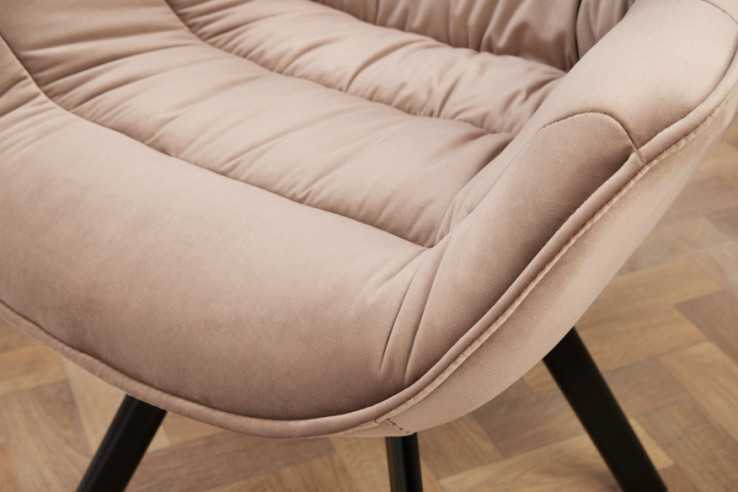 NOVA - 63CM SAMMETSFÅTÖLJ MED ARMSTÖD