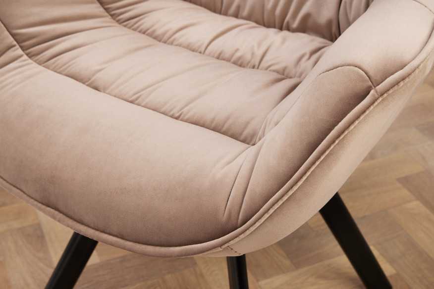 NOVA - 63CM SAMMETSFÅTÖLJ MED ARMSTÖD