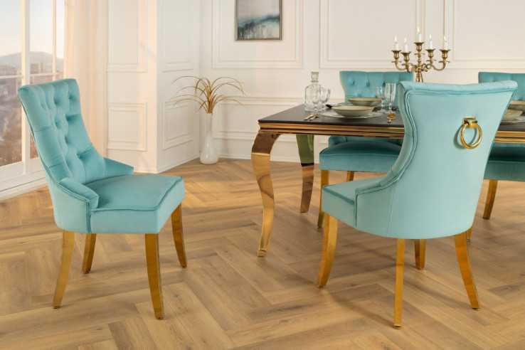 SAMMET LJUST BLÅ MED GULDBEN