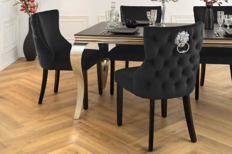  SVART CHESTERFIELD MED LEJONHUVUD