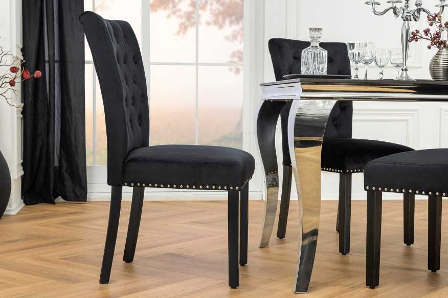  SVART SAMMET CHESTERFIELD