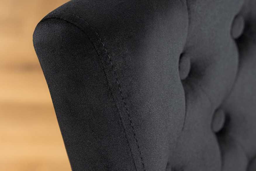  SVART SAMMET CHESTERFIELD