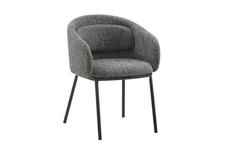  GRÅT TYG & SVART METALL