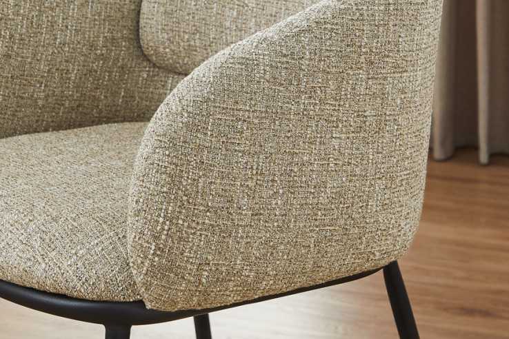  BEIGE BRUNT TYG & SVART METALL