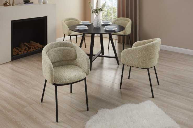 BEIGE BRUNT TYG & SVART METALL