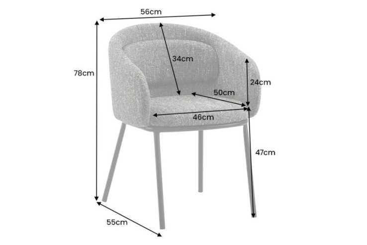 LYRA - 56CM MATSTOL MED ARMSTÖD