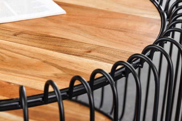  SVART METALL & NATURLIGT AKACIATRÄ