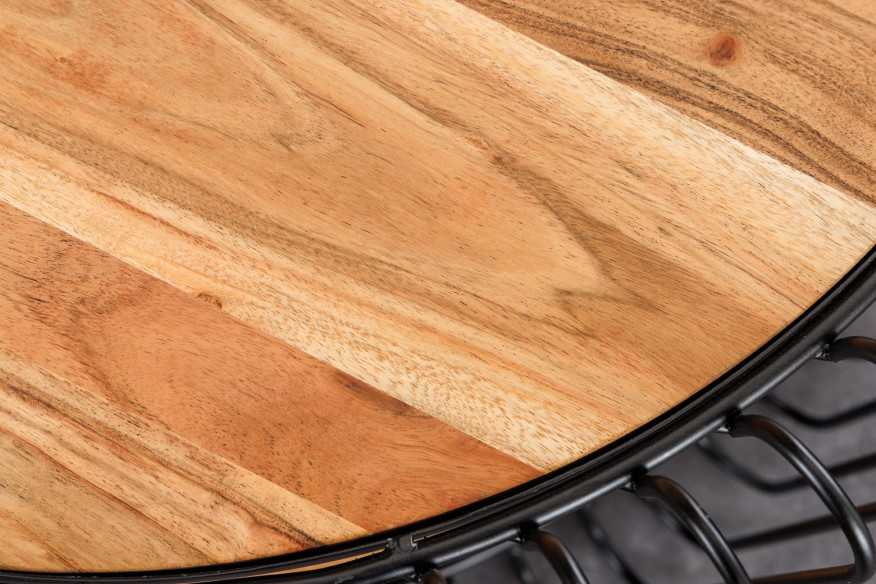  SVART METALL & NATURLIGT AKACIATRÄ