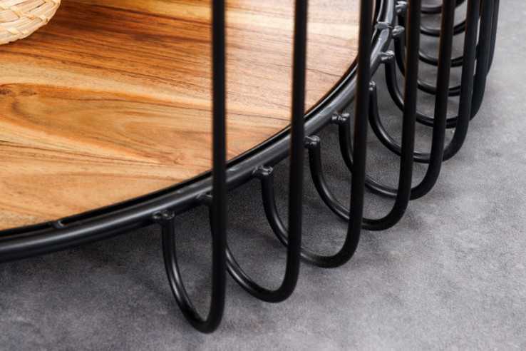  SVART METALL & NATURLIGT AKACIATRÄ