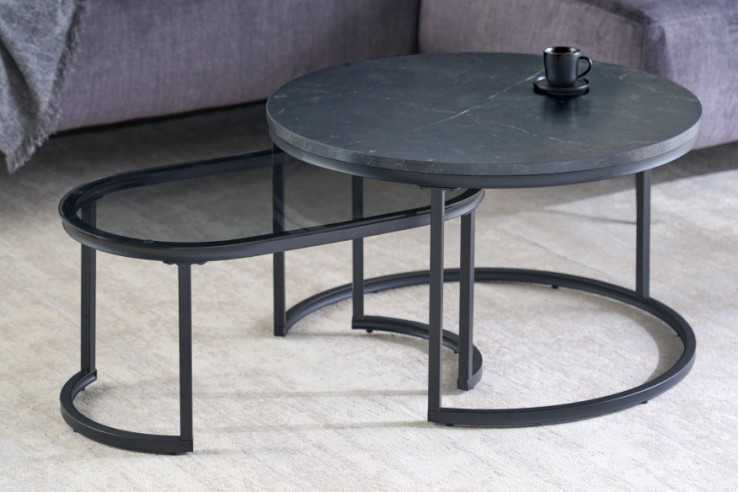  MARMORLOOK & RÖKGLAS SVART