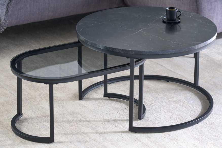 MARMORLOOK & RÖKGLAS SVART