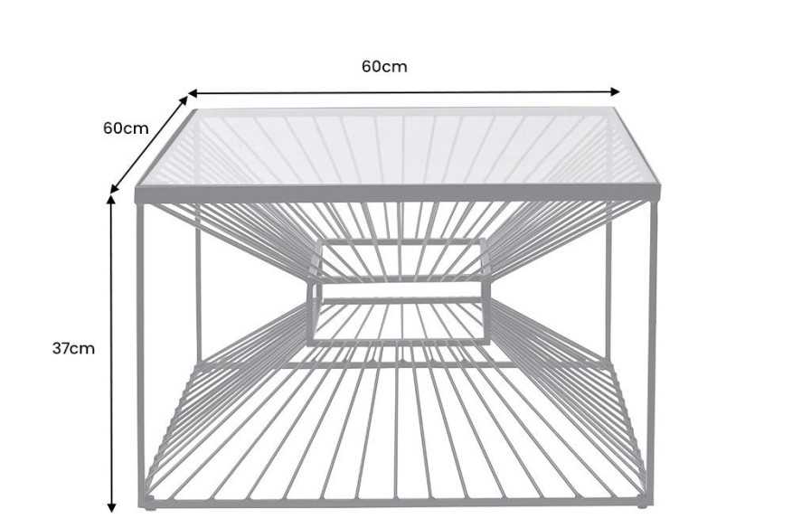  RÖKTONAT GLAS & SVART METALL