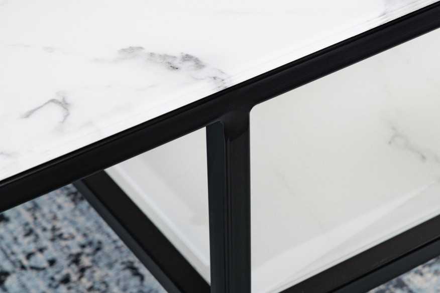  VIT MARMORLOOK & SVART METALL