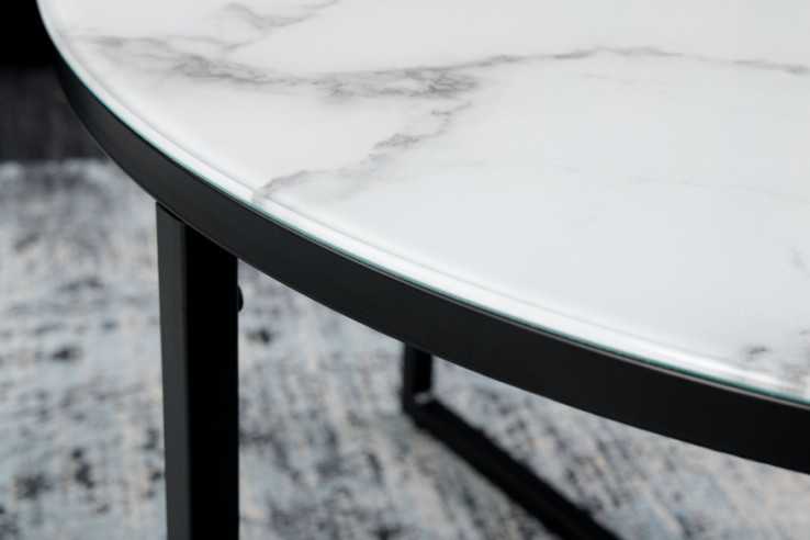  MARMORLOOK VITT GLAS & SVARTA BEN