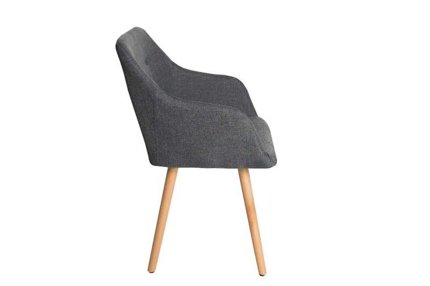 NORDIC XL - MÖRKGRÅ STOL I POLYESTER/TRÄ