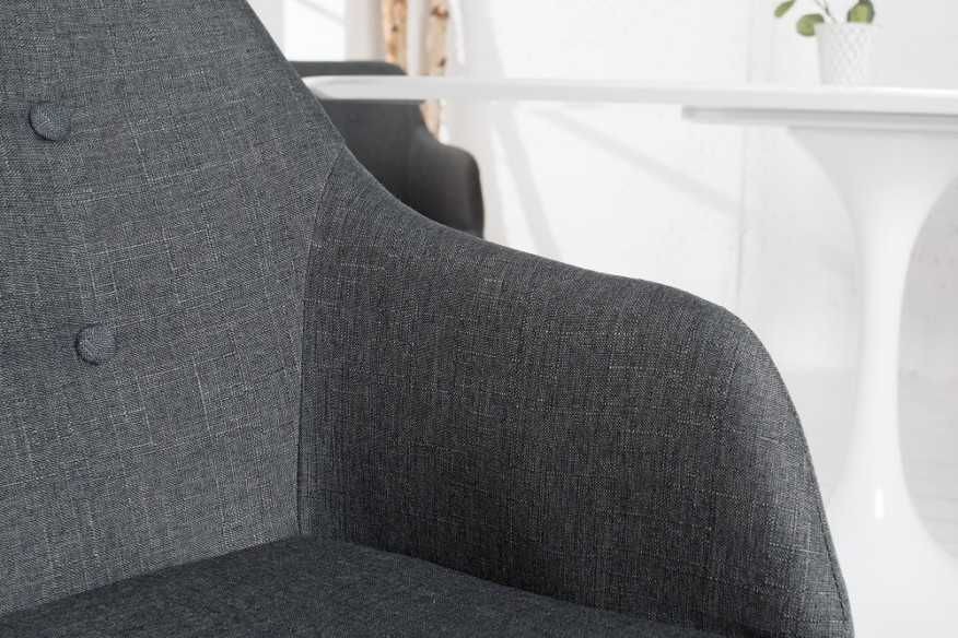 NORDIC XL - MÖRKGRÅ STOL I POLYESTER/TRÄ