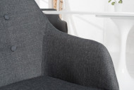 NORDIC XL - MÖRKGRÅ STOL I POLYESTER/TRÄ
