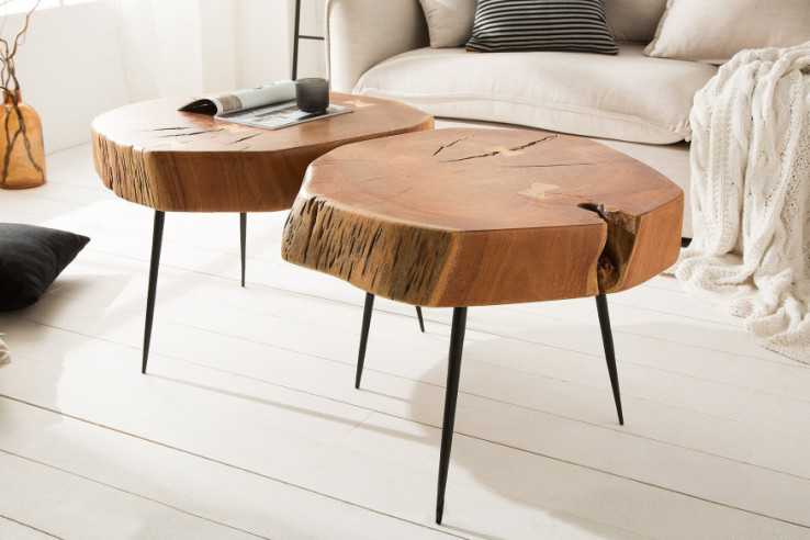  MASSIV AKACIATRÄ & METALLBEN