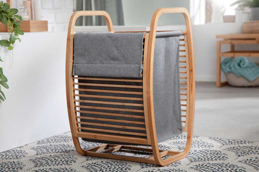  BAMBU NATUR MED AVTAGBAR GRÅ PÅSE