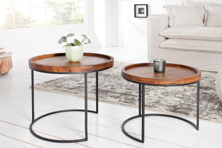 COLLAGE II - SET MED TVÅ BORD I AKACIATRÄ 2