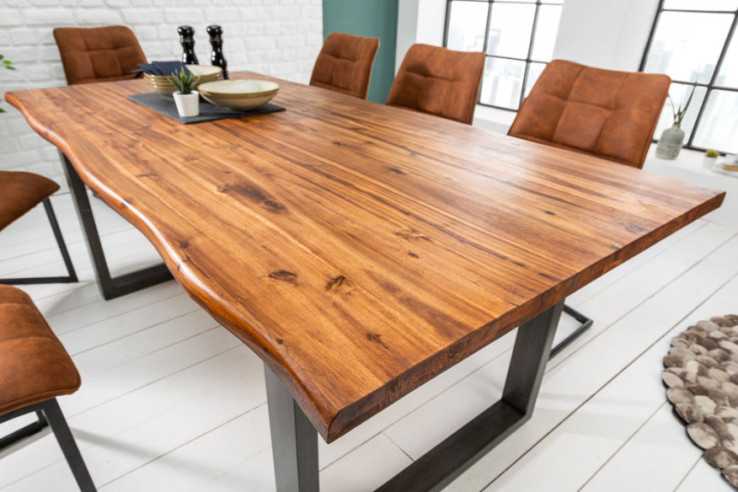  AKACIATRÄ & SVART JÄRNSTATIV