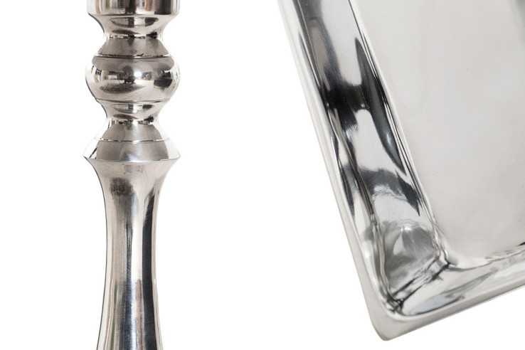 PICCOLO - 55 cm fyrkantigt sidobord i silver