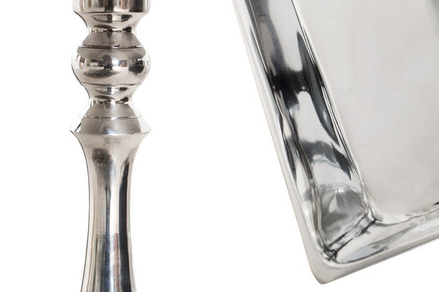 PICCOLO - 55 cm fyrkantigt sidobord i silver