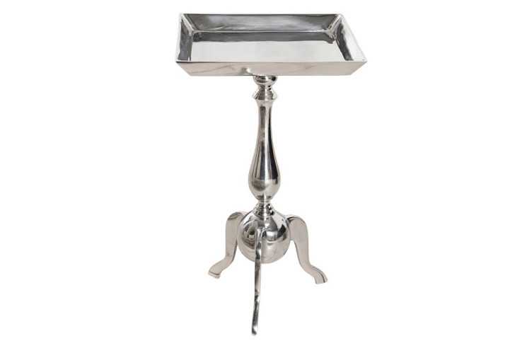 PICCOLO - 55 cm fyrkantigt sidobord i silver