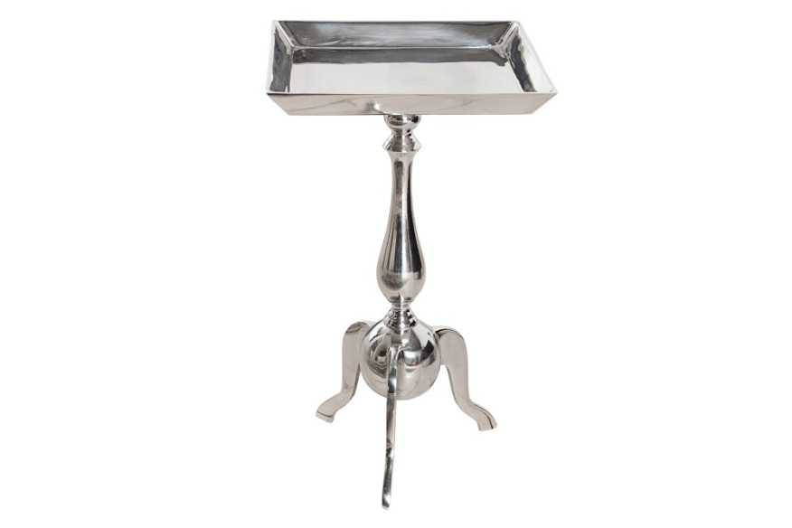 PICCOLO - 55 cm fyrkantigt sidobord i silver