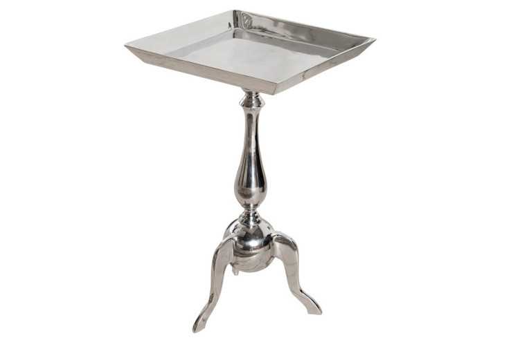 PICCOLO - 55 cm fyrkantigt sidobord i silver