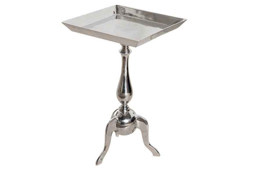 PICCOLO - 55 cm fyrkantigt sidobord i silver