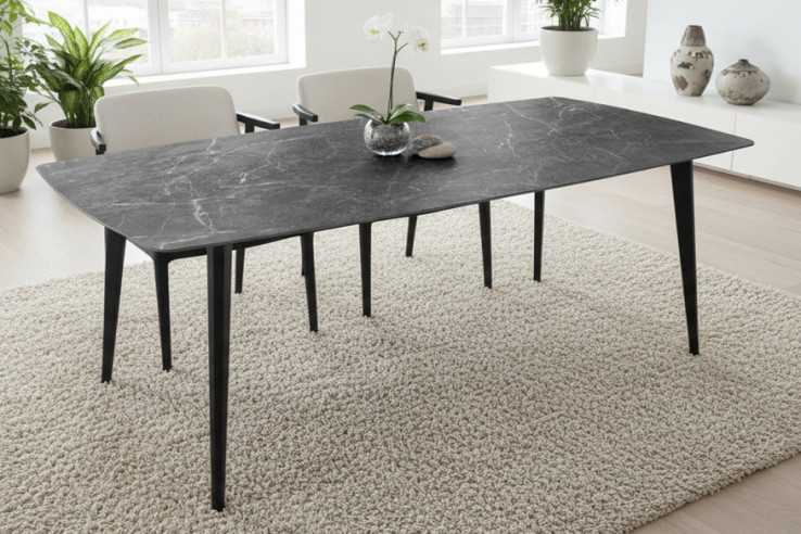  KERAMIK ANTRACIT MARMOR & SVART METALL